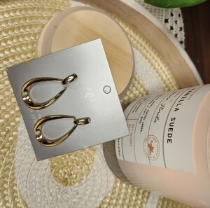 Womens Elegant Gold Plated Teardrop Hoop Dangle Earrings